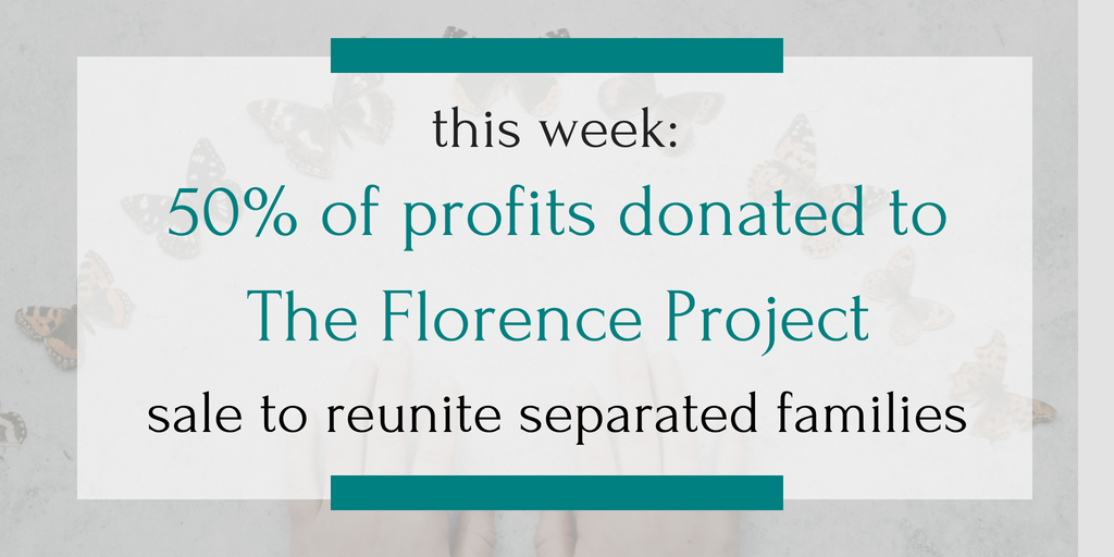 This week, I'm discounting all my services and donating 50% of every sale to The Florence Project. Because my son is safe with me, and I want every parent to be able to say the same. Let's do something good for your business and work to reunite separated families at the same time.